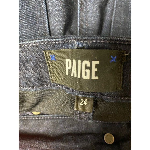 PAIGE Verdugo Ankle Jeans 24 Dark Wash High Waist Cotton Blend Denim Skinny - Picture 4 of 5